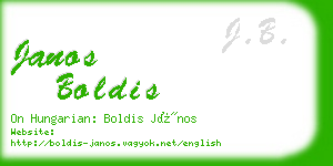 janos boldis business card